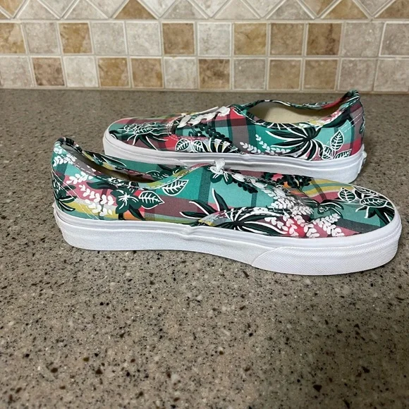 Vans Aloha Floral Plaid Hawaiian Sneakers Women’s Size 7.5 Men’s Size 6 - Picture 5 of 8